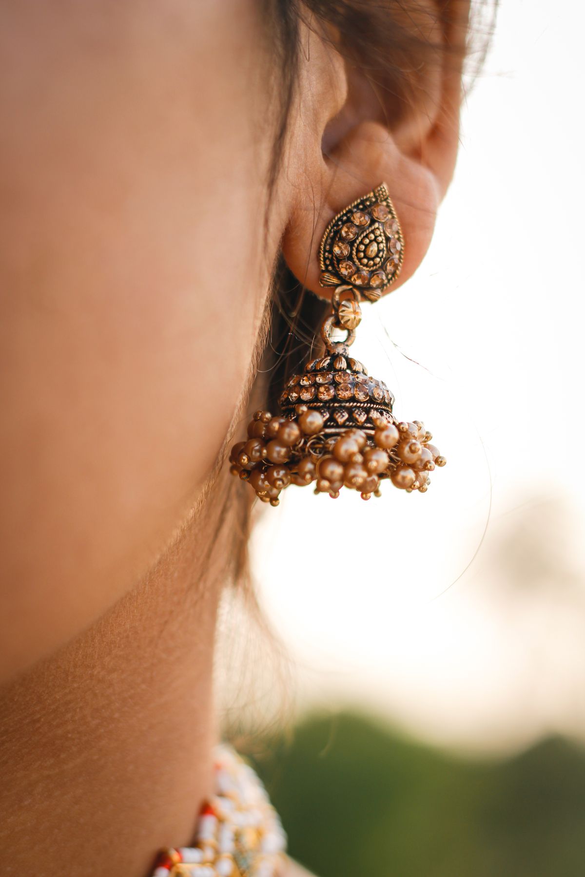 Antique Gold Jhumka Earrings