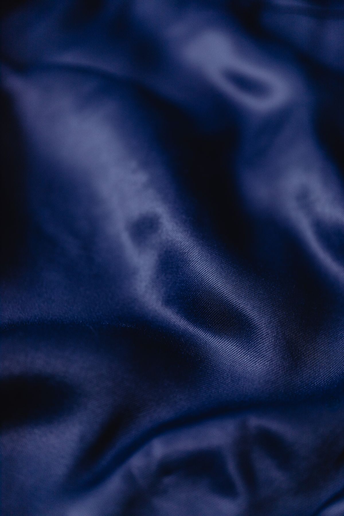 Navy Satin Silk Blouse