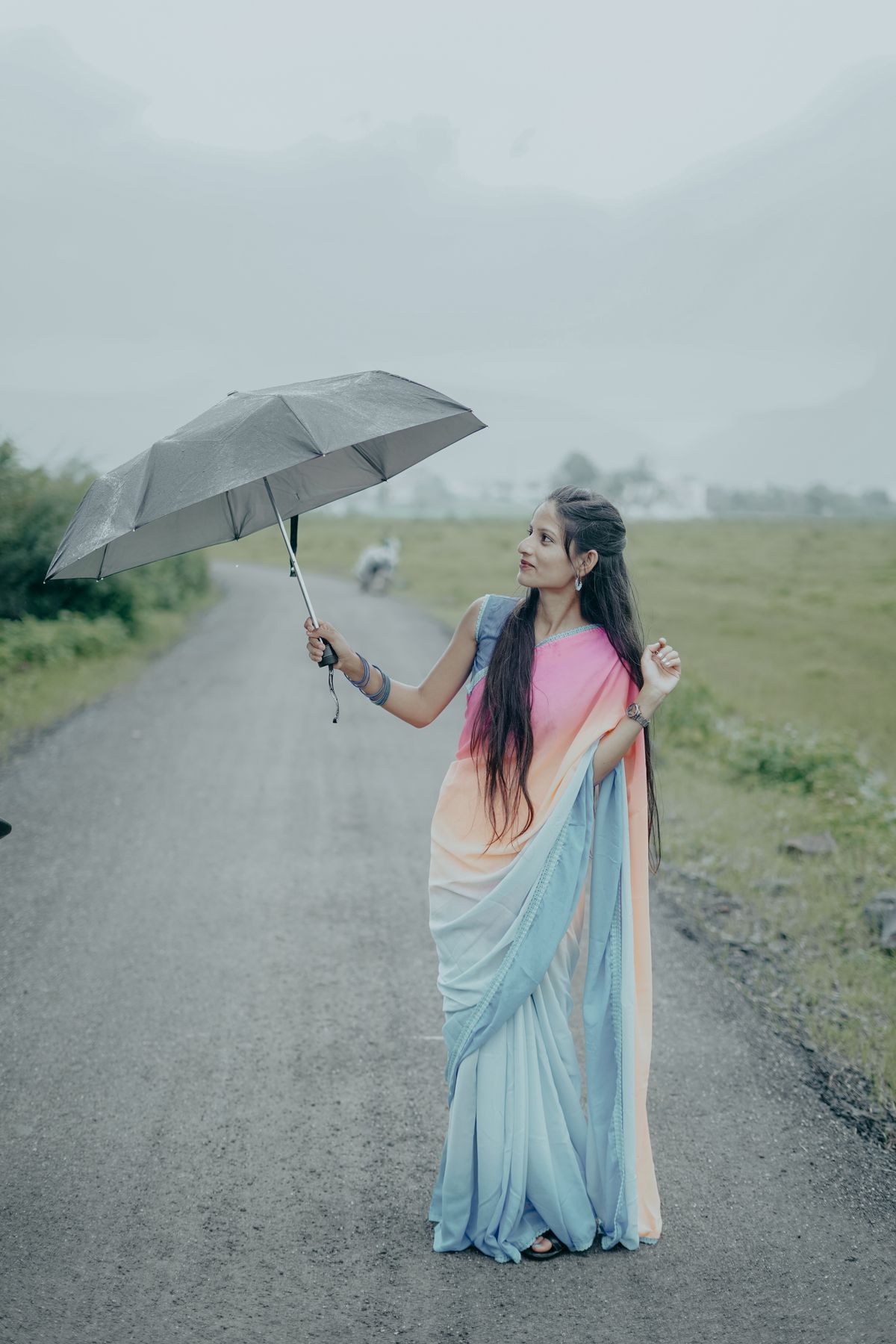 Pastel Ombre Organza Saree