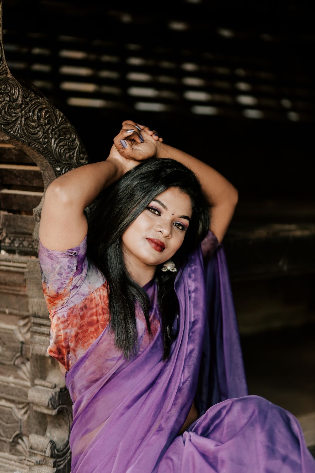 Purple Mangalagiri Handloom Cotton